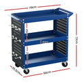 Giantz 3-Tier Tool Cart Trolley Workshop Garage Storage Blue