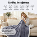 Giselle 152x203cm Double-Sided Fleece Throw Blanket Queen