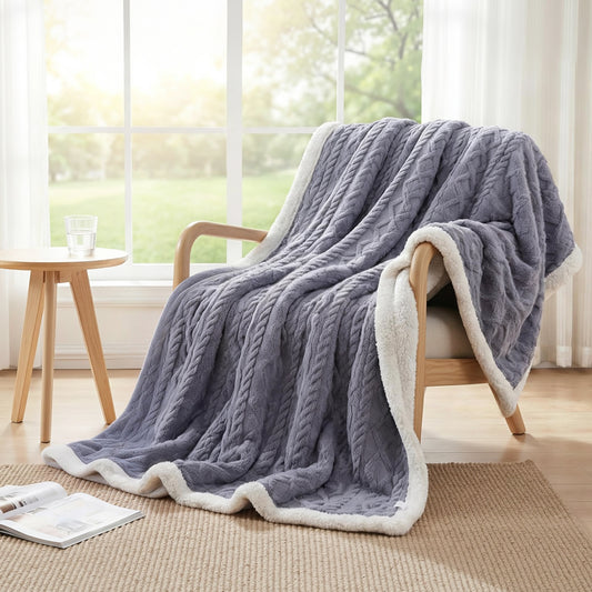 Giselle 203x230cm Throw Blanket Double-Sided Fleece Lightweight