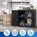 Giantz Steel Tool Cabinet Wall Mount Adjustable Shelf Garage Storage Lockable Black