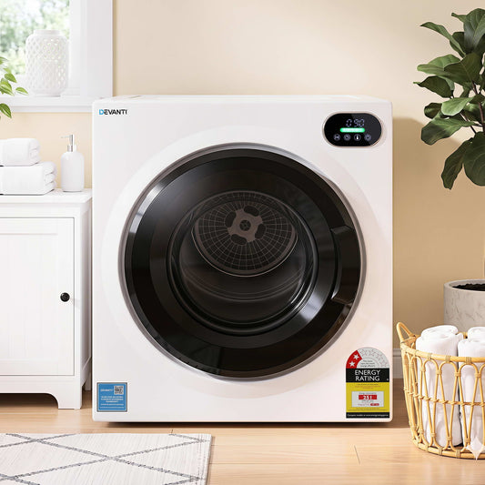 Devanti 6kg Tumble Dryer Stainless Steel Touch Screen 4 Modes