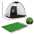 Everfit 3M Golf Net Training Mat Set Driving Target Black
