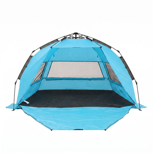 Weisshorn Beach Tent 3-4 Person Pop Up Sun Shade UPF 50 Automatic Outdoor Blue
