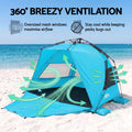 Weisshorn Beach Tent 3-4 Person Pop Up Sun Shade UPF 50 Automatic Outdoor Blue