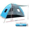 Weisshorn 4 Person Camping Tent Beach Fishing Sun Shade Shelter Portable