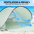 Weisshorn Pop Up Beach Tent UPF 50+ Sun Shade Shelter 2-3 Person Camping
