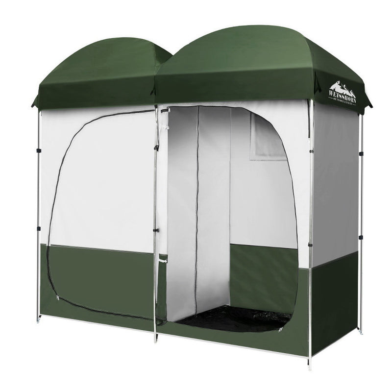 Weisshorn Double Camping Shower Toilet Tent Portable Change Room