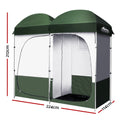 Weisshorn Double Camping Shower Toilet Tent Portable Change Room