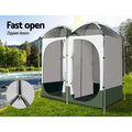 Weisshorn Double Camping Shower Toilet Tent Portable Change Room