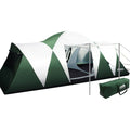 Weisshorn 12 Person Camping Tent 3 Room Green Family Hiking