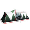 Weisshorn 12 Person Camping Tent 3 Room Green Family Hiking