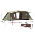 Weisshorn 10 Person Camping Tent 3 Room Instant Up Family Hiking