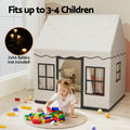 Keezi Kids Play Tent Castle String Lights Floor Mat Pocket