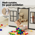 Keezi Kids Play Tent Castle String Lights Floor Mat Pocket