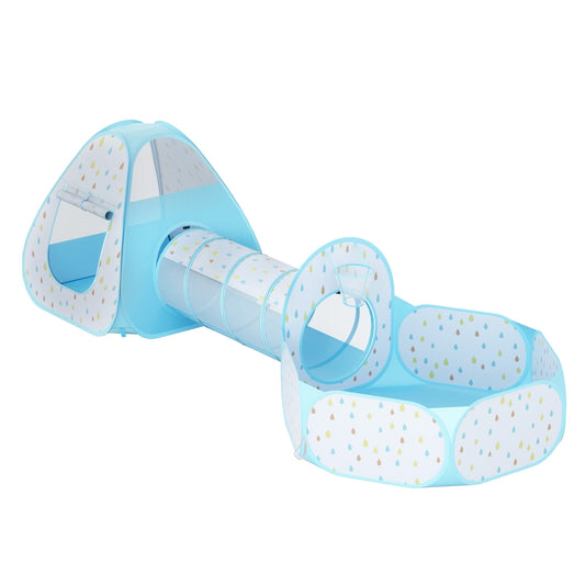 Keezi Kids Pop Up Play Tent Ball Pit Basketball Hoop Blue