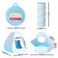 Keezi Pop Up Play Tent Ball Pit Tunnel Basketball Hoop Blue