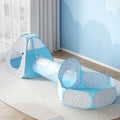 Keezi Pop Up Play Tent Ball Pit Tunnel Basketball Hoop Blue