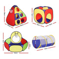 Keezi Kids Play Tent Teepee Ball Pit Crawl Tunnel Basketball Hoop