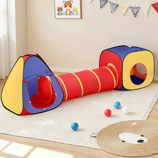 Keezi Kids Pop Up Tent Playhouse Teepee Castle Crawl Tunnel Toy