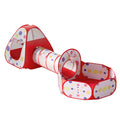 Keezi Kids Pop Up Tent Playhouse Teepee Ball Pit Basketball Hoop Red