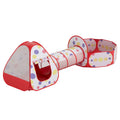 Keezi Kids Pop Up Tent Playhouse Teepee Ball Pit Basketball Hoop Red