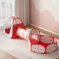 Keezi Kids Pop Up Tent Playhouse Teepee Ball Pit Basketball Hoop Red