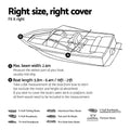 Seamanship Boat Cover 19-21ft Heavy Duty Marine Grade Black