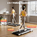Everfit 3 in 1 Walking Pad Treadmill 12% Incline Under Desk Treadmills for Home Gym With 38cm Wide Belt White