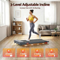Everfit Electric Treadmill 380mm Grey Incline Under Desk Walking Pad