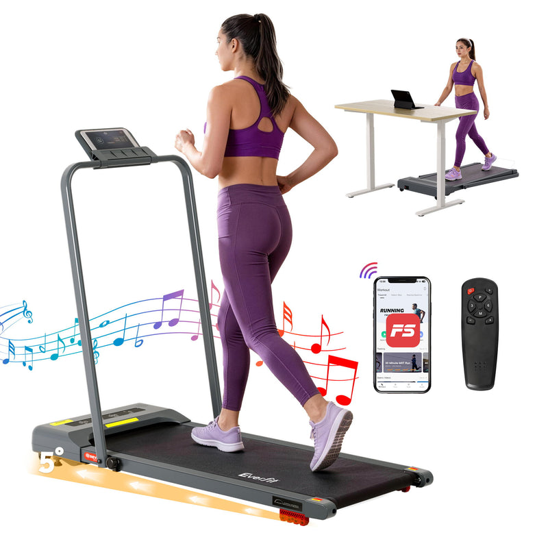 Everfit Electric Treadmill Walking Pad 380mm Incline Grey