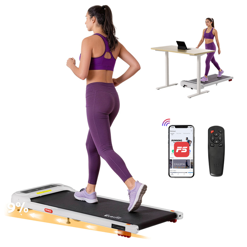Everfit Electric Treadmill Walking Pad Incline Under Desk White
