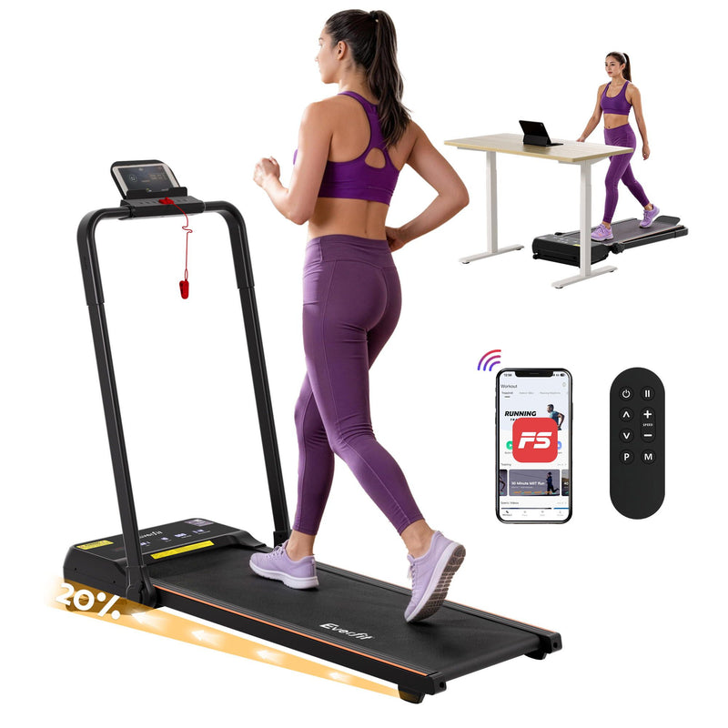 Everfit Walking Pad Treadmill 3in1 20% Incline Under Desk Foldable