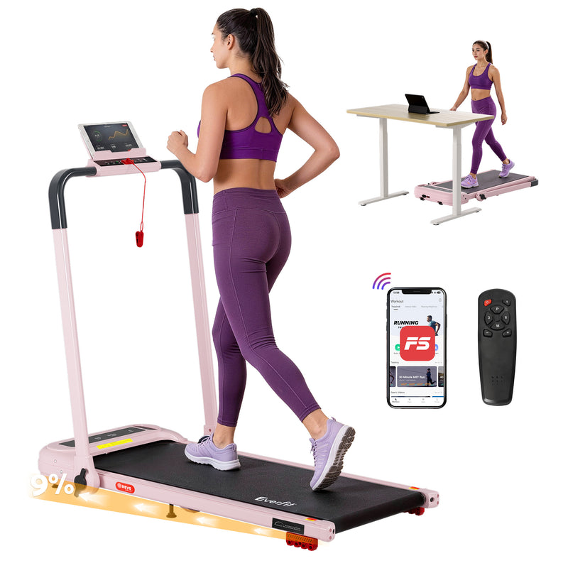 Everfit Electric Treadmill Foldable Incline Walking Pad Pink Home