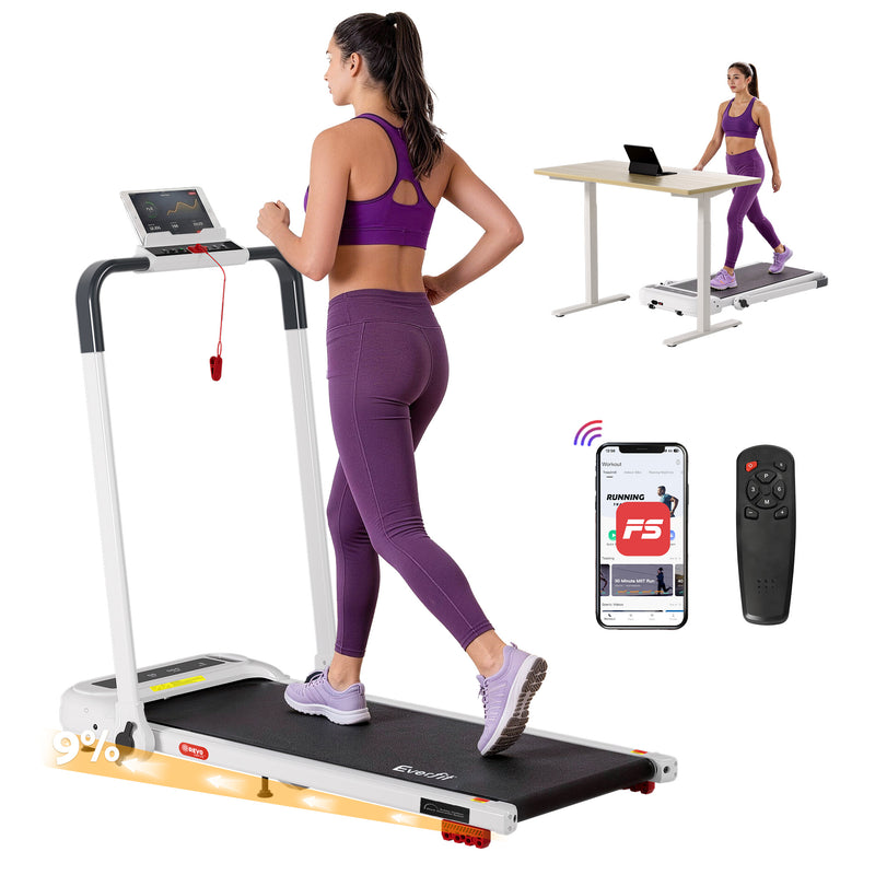 Everfit Electric Treadmill Incline Foldable Walking Pad Home Gym White