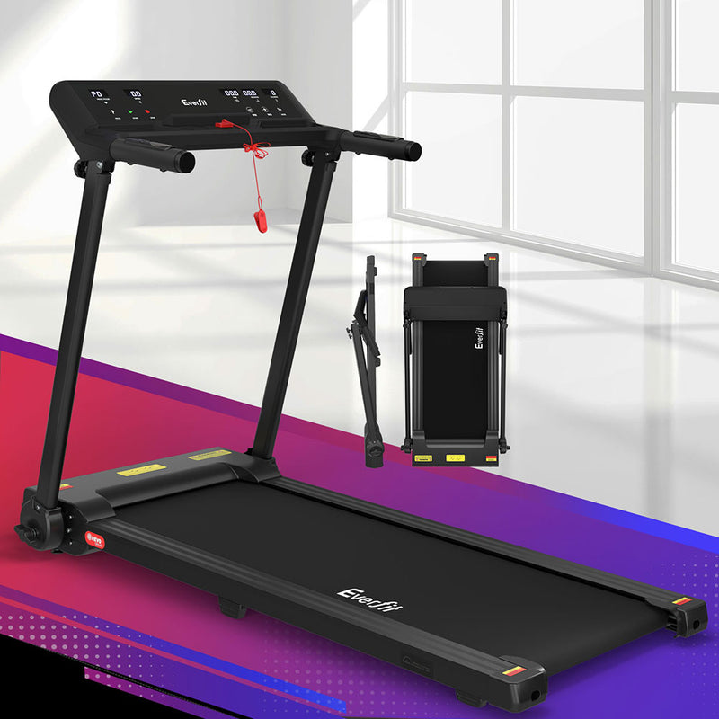 Everfit Electric Treadmill 450mm Foldable Home Gym Fitness Black