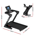 Everfit 500mm Wide Belt Treadmill 30% Auto Incline Foldable Treadmills for Home with LED Lights