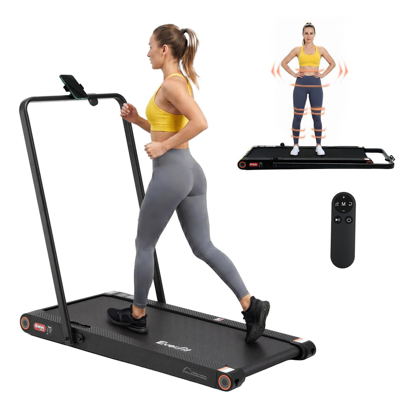 Everfit Walking Pad Treadmill 4in1 Vibration Under Desk 380mm Black