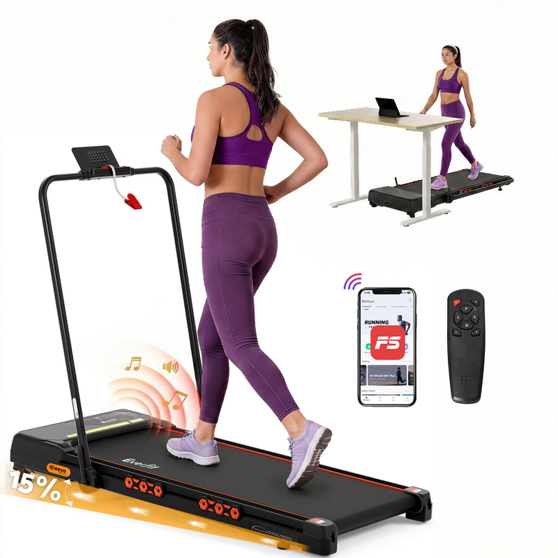 Everfit Electric Treadmill Auto Incline Foldable Home Gym Black