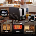 Devanti 2-Slice Toaster, LED Display 3.5cm Wide Slots 6 Browning Levels