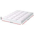 Giselle Bedding 1500GSM Bamboo Pillowtop Mattress Topper 10cm Thick Pad for Back Pain Relief, High Loft Cooling Underlay for Dorm & Guest Bed, 45cm Deep Pocket Double