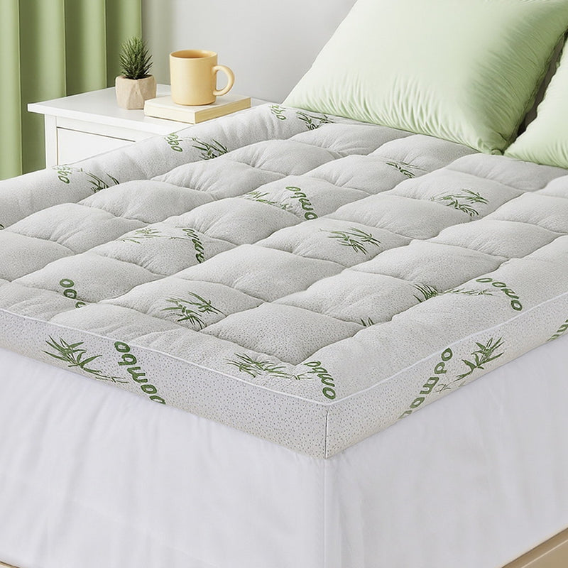 Giselle 1500GSM Bamboo Mattress Topper Pillowtop 11cm DOUBLE 45cm Pocket