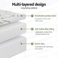 Giselle 1500GSM Pillowtop Mattress Topper Bamboo 11cm KING SINGLE