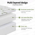 Giselle Bamboo Mattress Topper 1500GSM Pillowtop QUEEN 11cm Deep