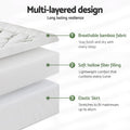 Giselle 5cm Pillowtop Mattress Topper 1000GSM Bamboo KING
