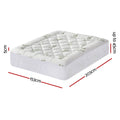 Giselle Mattress Topper 5cm Pillowtop QUEEN 1000GSM Bamboo Cooling