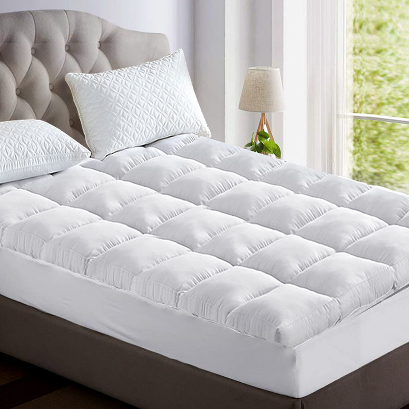 Giselle Bamboo Pillowtop Mattress Topper KING SINGLE 5cm 1000GSM