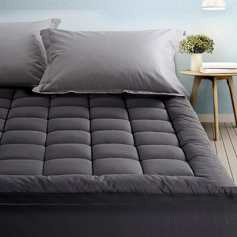 Giselle Bamboo Charcoal Pillowtop Topper KING SINGLE 1000GSM 5cm