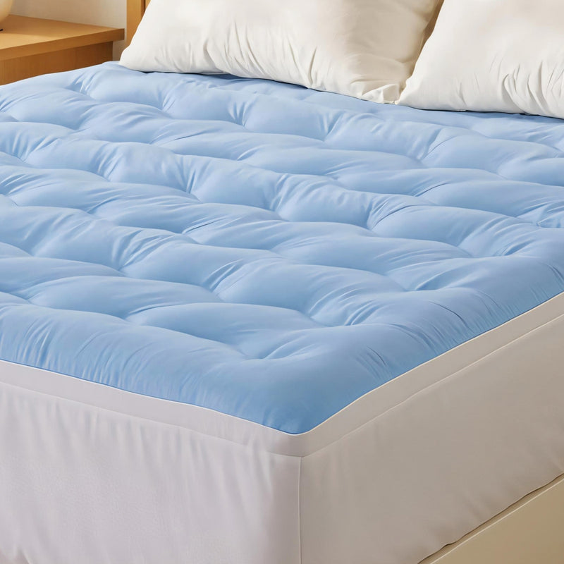 Giselle Pillowtop Mattress Topper 5cm DOUBLE Cooling Coral Fleece