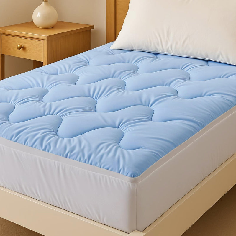 Giselle Pillowtop Mattress Topper 5cm Single Cooling Coral Fleece