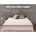 Giselle 5cm Latex Mattress Topper QUEEN Cooling 7 Zone Pain Relief